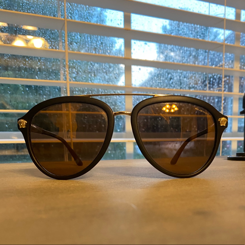 Versace - Polarized Gold Mirrored Sunglasses